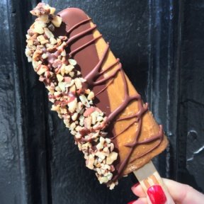 Gluten-free chocolate gelato on a stick from Stickhouse Gelato